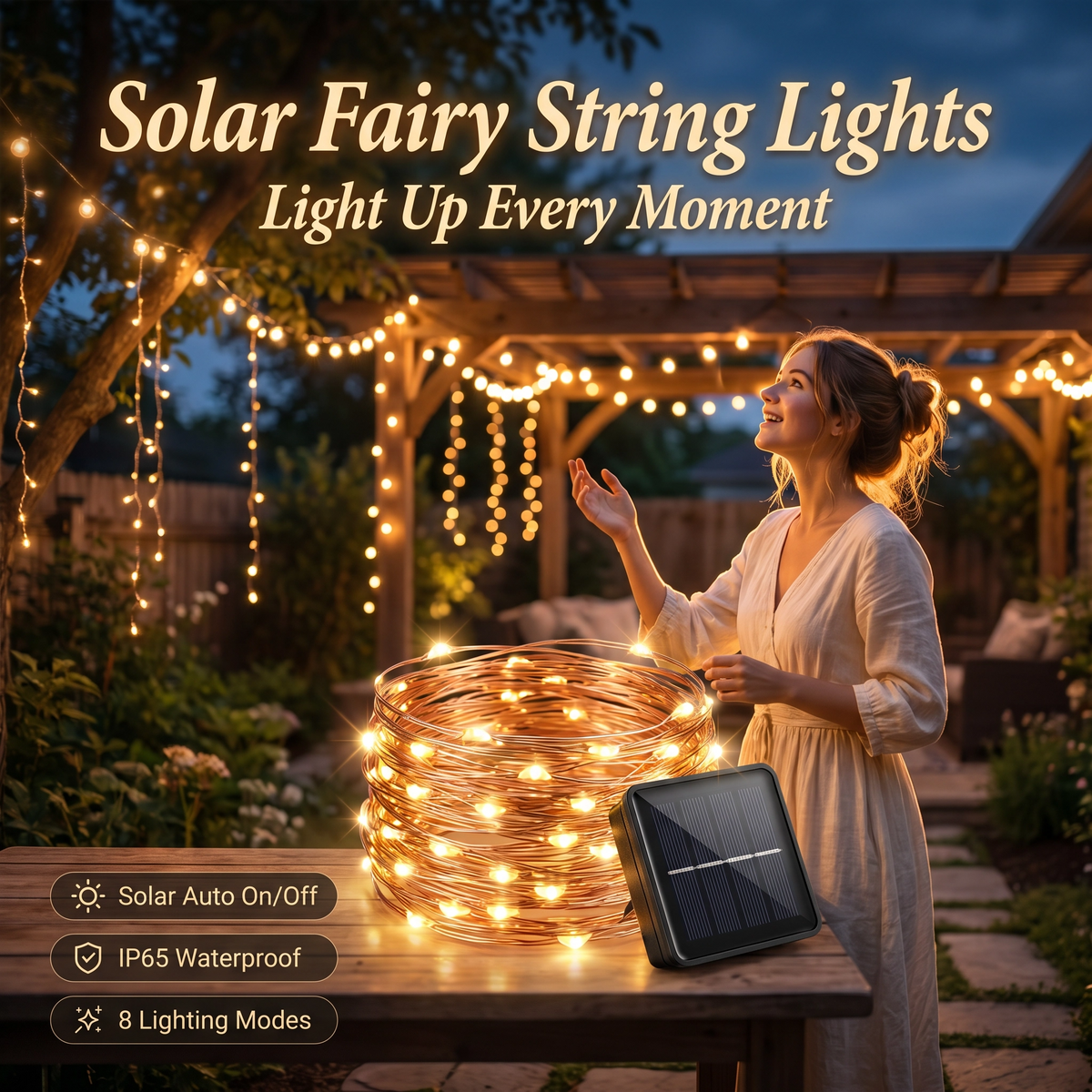 ☀️ Solar Powered LED Fairy String Lights