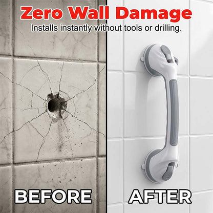 Suction Cup Grab Bar – Tool-Free No-Drill Install on Tile & Glass, Strong Vacuum Hold, Removable & Reusable – Extra Balance Support for Bathroom Safety 🔒