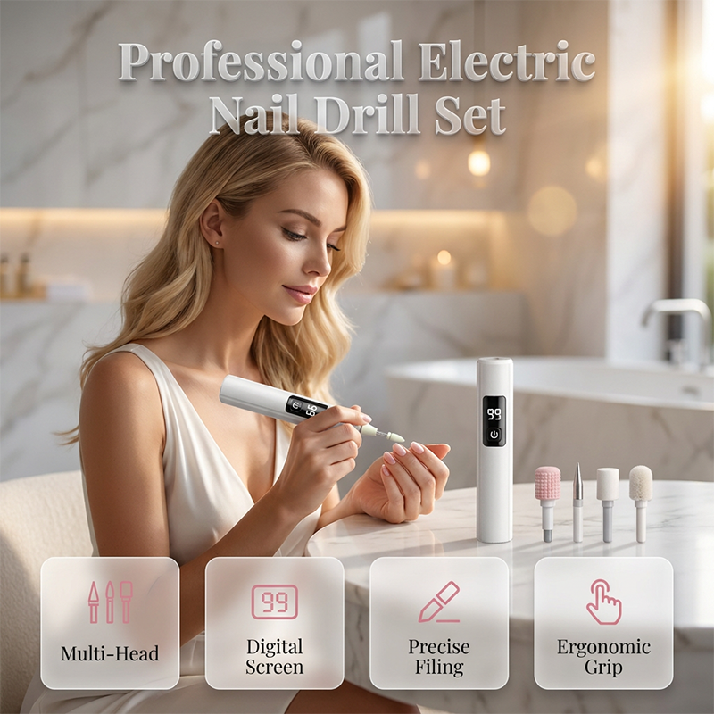 Electric Nail Drill+4 types of grinding head accessories