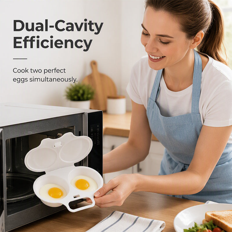 Microwave Egg Poacher Cup with Lid & Handle – Quick, Mess-Free Eggs