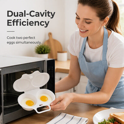 Microwave Egg Poacher Cup with Lid & Handle – Quick, Mess-Free Eggs