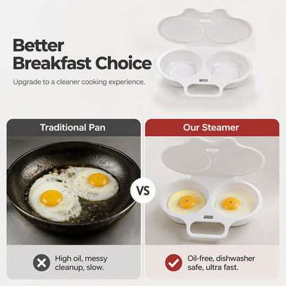 Microwave Egg Poacher Cup with Lid & Handle – Quick, Mess-Free Eggs