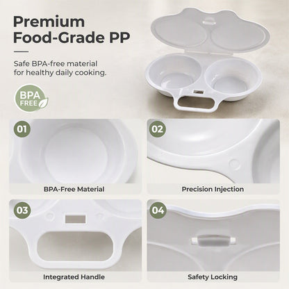 Microwave Egg Poacher Cup with Lid & Handle – Quick, Mess-Free Eggs