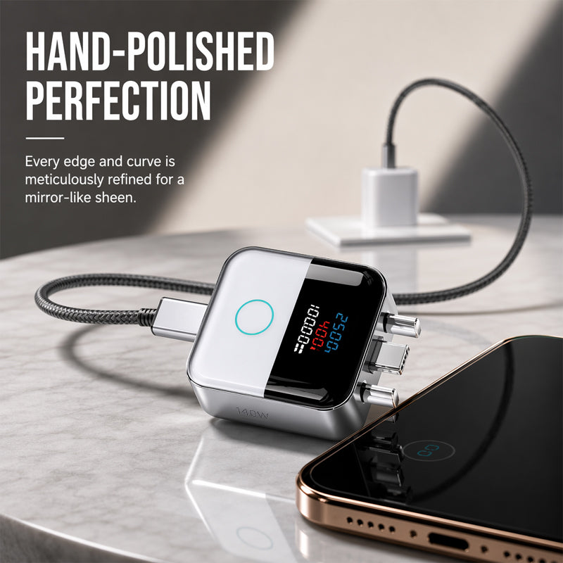 Smart USB-C Overcharge & Surge Shield (Live LED Wattage Monitor)