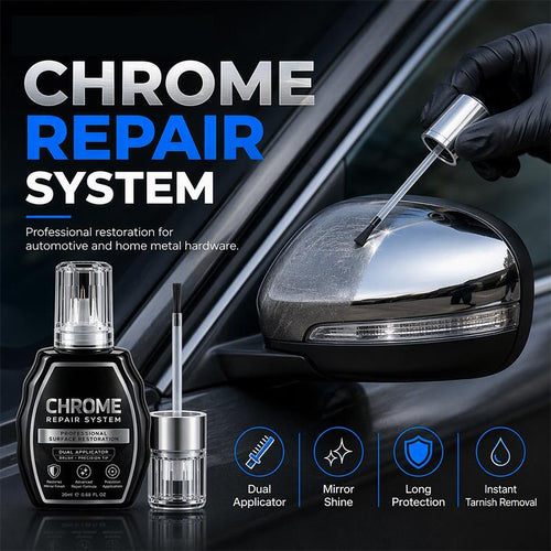 🥳HOT SALE 2026🥳💞50,000+ SOLD! ✨🚗 Chrome Restoration Kit – Removes Oxidation & Restores a Mirror-Like Metallic Shine | Premium Quality