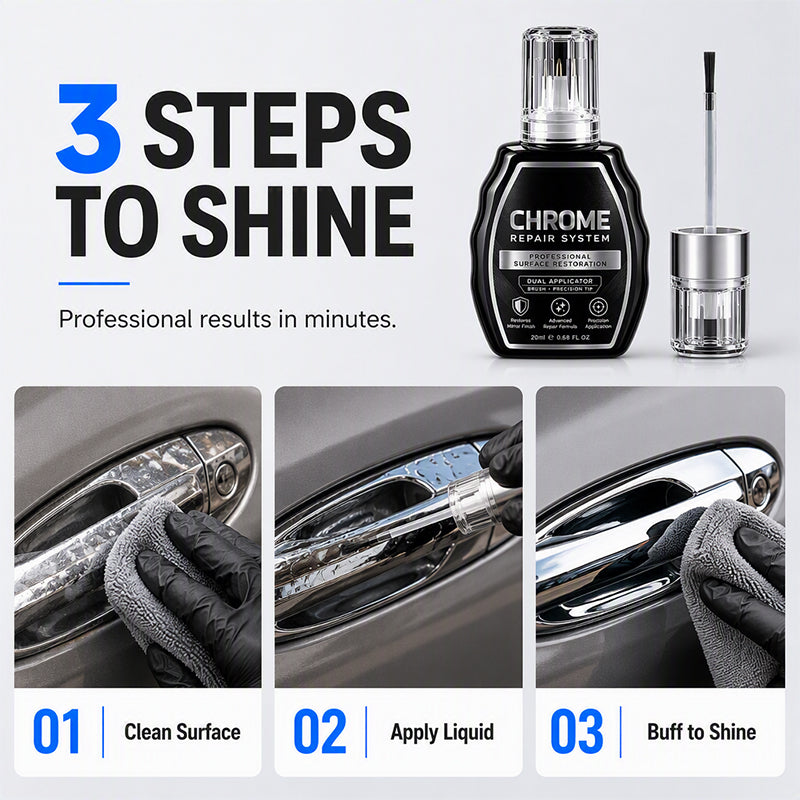🥳HOT SALE 2026🥳💞50,000+ SOLD! ✨🚗 Chrome Restoration Kit – Removes Oxidation & Restores a Mirror-Like Metallic Shine | Premium Quality