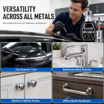 🥳HOT SALE 2026🥳💞50,000+ SOLD! ✨🚗 Chrome Restoration Kit – Removes Oxidation & Restores a Mirror-Like Metallic Shine | Premium Quality