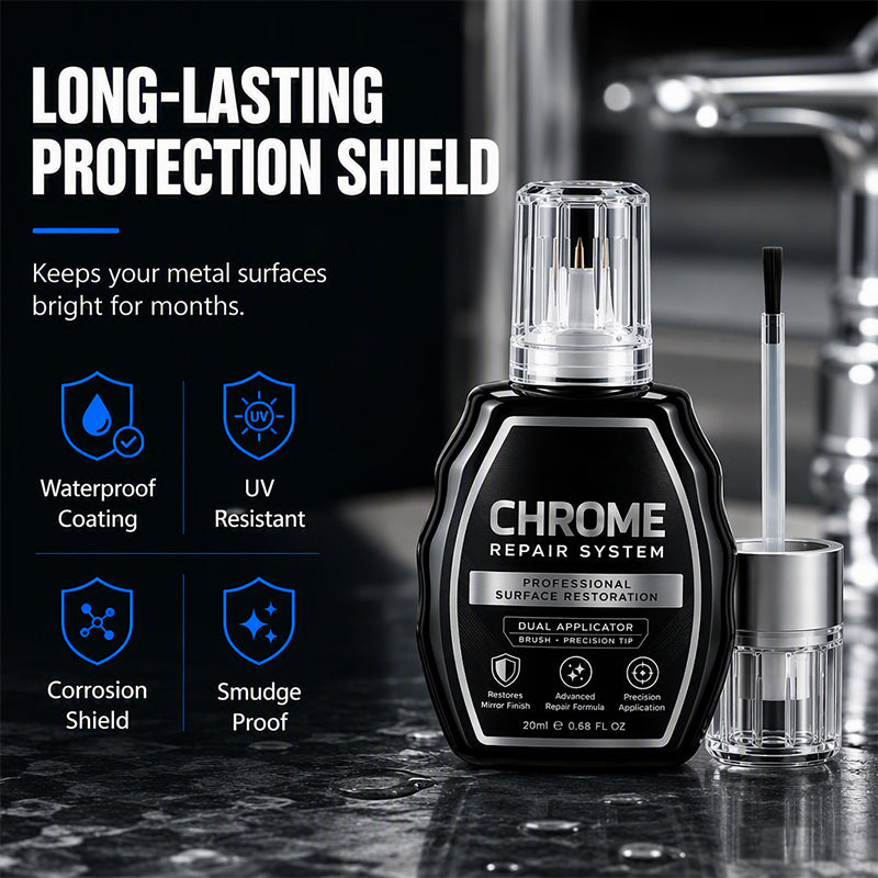 🥳HOT SALE 2026🥳💞50,000+ SOLD! ✨🚗 Chrome Restoration Kit – Removes Oxidation & Restores a Mirror-Like Metallic Shine | Premium Quality