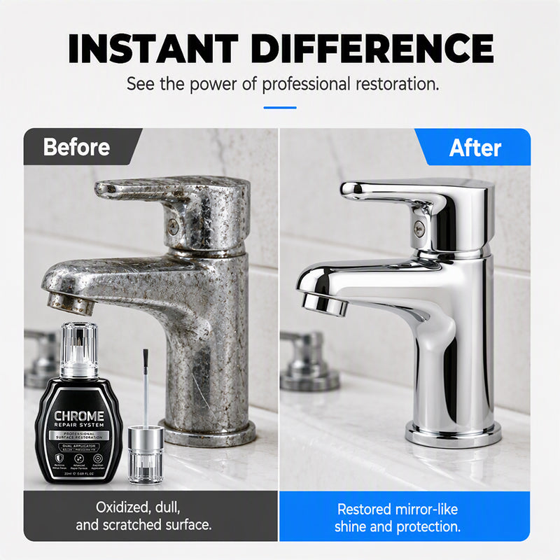 🥳HOT SALE 2026🥳💞50,000+ SOLD! ✨🚗 Chrome Restoration Kit – Removes Oxidation & Restores a Mirror-Like Metallic Shine | Premium Quality