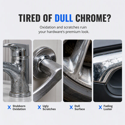 🥳HOT SALE 2026🥳💞50,000+ SOLD! ✨🚗 Chrome Restoration Kit – Removes Oxidation & Restores a Mirror-Like Metallic Shine | Premium Quality