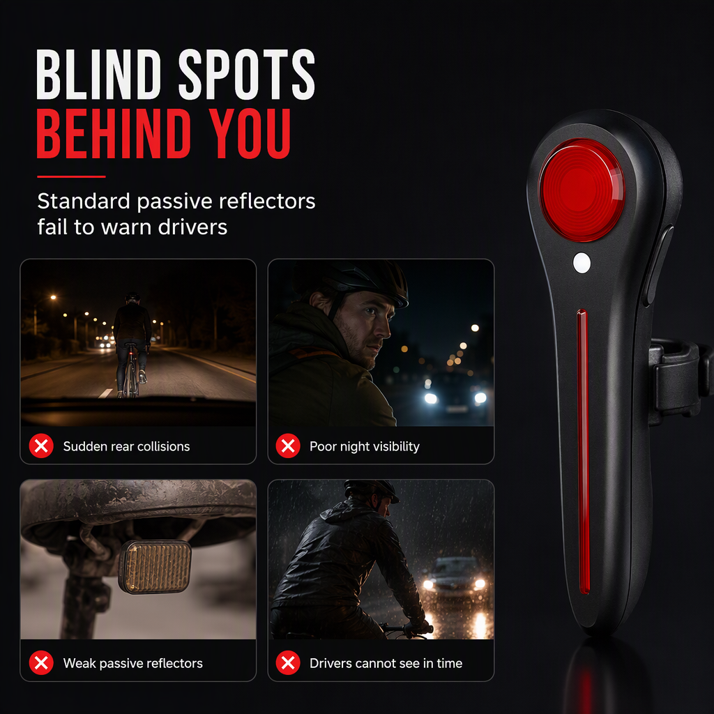🚨 Auto-Sensing Bike Brake Light  🚲 USB Rechargeable Cycling Taillight 🔋