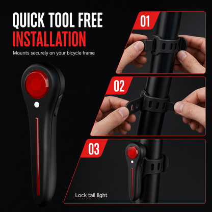 🚨 Auto-Sensing Bike Brake Light  🚲 USB Rechargeable Cycling Taillight 🔋