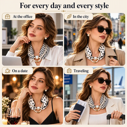 ✨ 3-in-1 Magnetic Scarf Necklace - Detachable Pearl Accent Choker 🎗️
