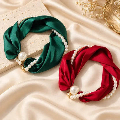 ✨ 3-in-1 Magnetic Scarf Necklace - Detachable Pearl Accent Choker 🎗️