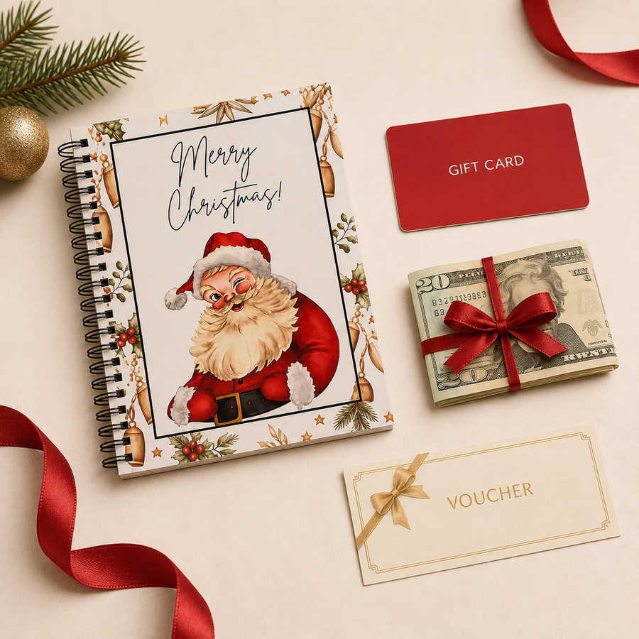 Flip the page and add holiday wishes, favorite memories, inside jokes or playful scavenger-hunt clues.