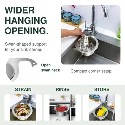 Stainless Steel Swan Sink Drain Basket for Food Scraps