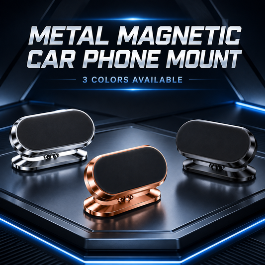 🧲 Ultra-Strong Metal Magnetic Car Phone Mount – 360° Rotation Hands-Free Holder 📱