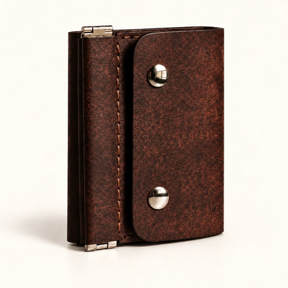 Vintage Compact Trifold Wallet with Quick-Access Coin Pocket